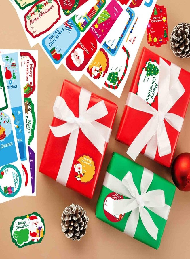 OTAITY 216 PCS Christmas Gift Tags, Christmas Stickers Labels Self Adhesive Gift Stickers with Santa Snowmen Xmas Tree Reindeer Bells for Gift Bags and Wrapped Presents - Image 5